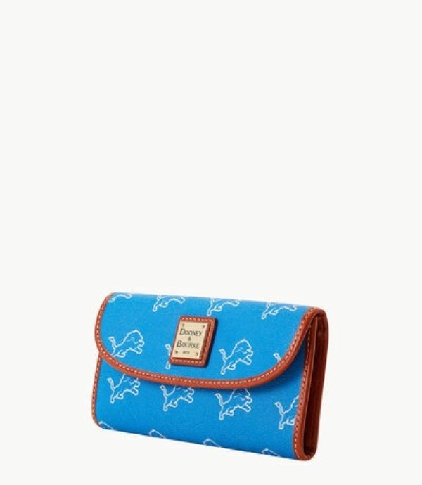 Turquoise Dooney And Bourke NFL Lions Continental Women's Clutch Bag | 85NMZKSRP