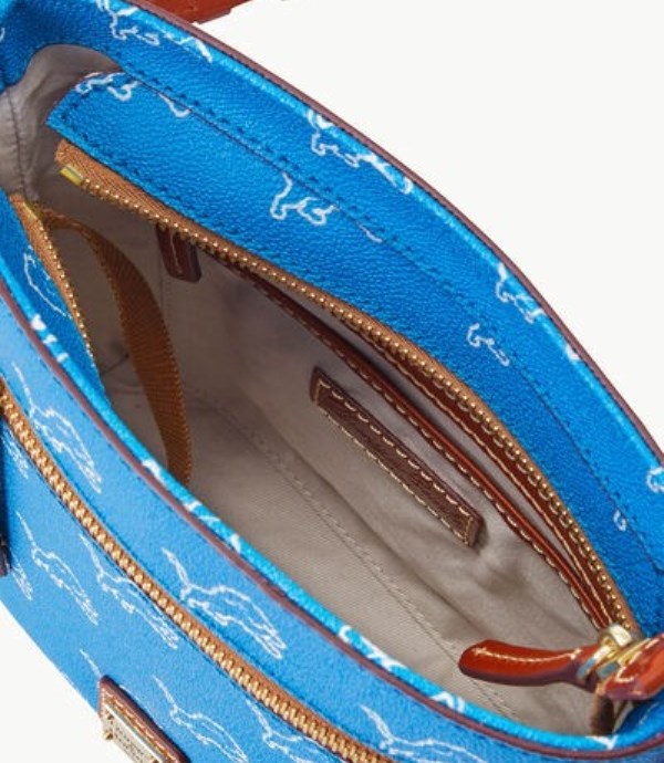 Turquoise Dooney And Bourke NFL Lions Small Zip Women's Crossbody Bags | 13FHWCVPY