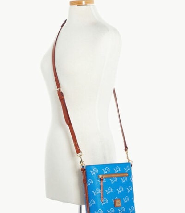 Turquoise Dooney And Bourke NFL Lions Small Zip Women's Crossbody Bags | 13FHWCVPY