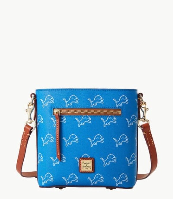 Turquoise Dooney And Bourke NFL Lions Small Zip Women\'s Crossbody Bags | 13FHWCVPY