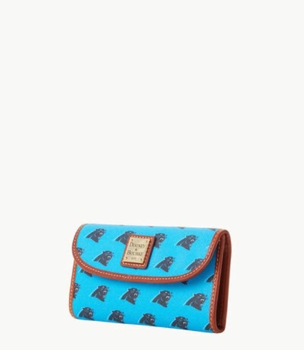 Turquoise Dooney And Bourke NFL Panthers Continental Women's Clutch Bag | 83KVSMDLF