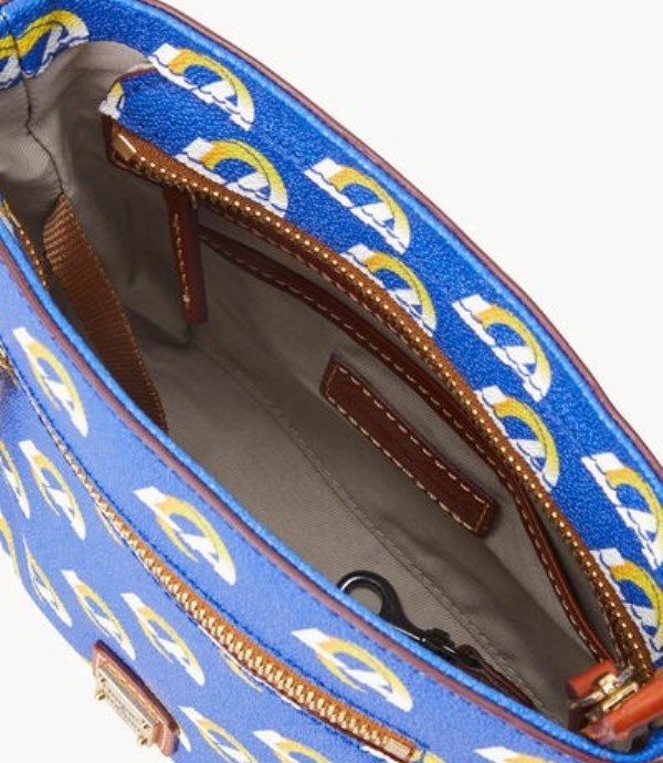 Turquoise Dooney And Bourke NFL Rams Small Zip Women's Crossbody Bags | 39HZDPMKS