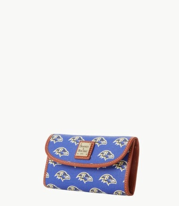 Turquoise Dooney And Bourke NFL Ravens Continental Women's Wallets | 98WXURNTO