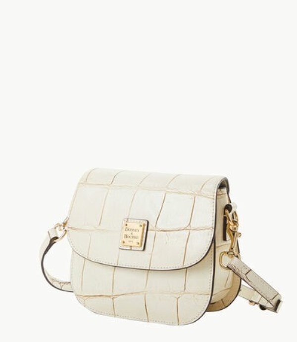 White Dooney And Bourke Denison Beacon Saddle Women's Crossbody Bags | 61FNBUWTL