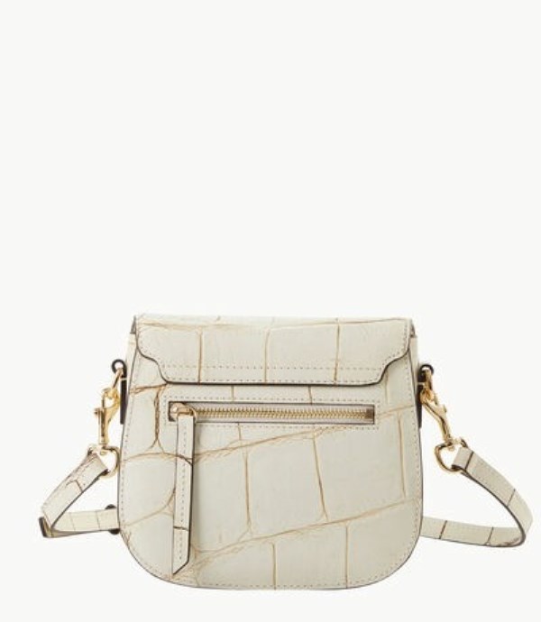 White Dooney And Bourke Denison Beacon Saddle Women's Crossbody Bags | 61FNBUWTL