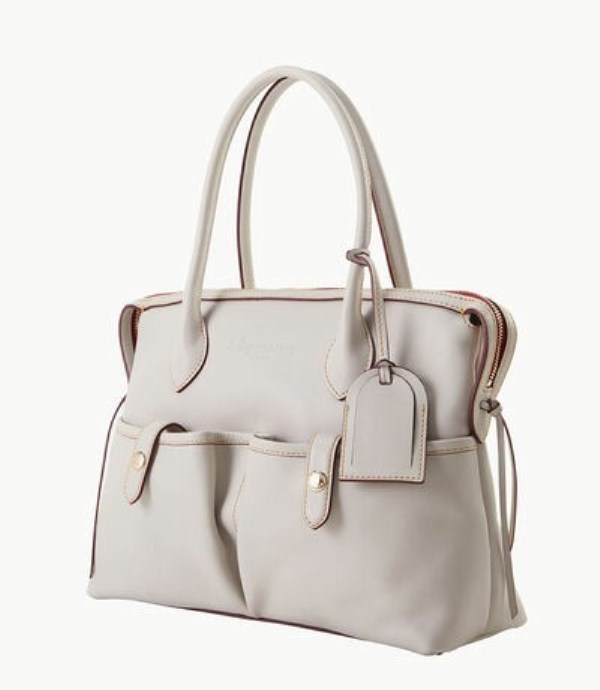 White Dooney And Bourke Florentine Medium East West Women's Satchel Bags | 96GMBTHYX