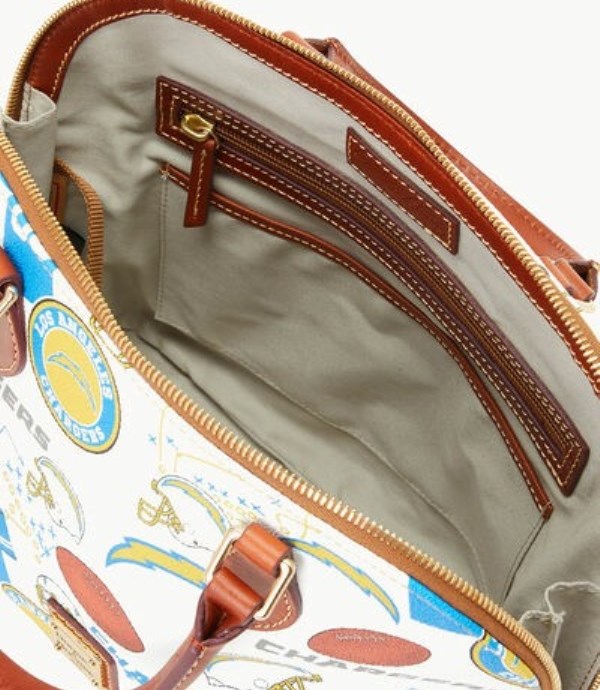 White Dooney And Bourke NFL Chargers Zip Zip Women's Satchel Bags | 63JSCULRV