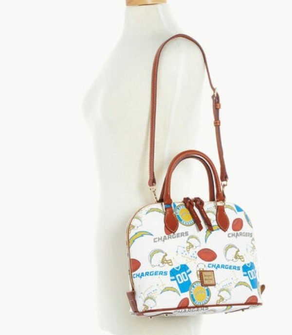 White Dooney And Bourke NFL Chargers Zip Zip Women's Satchel Bags | 63JSCULRV