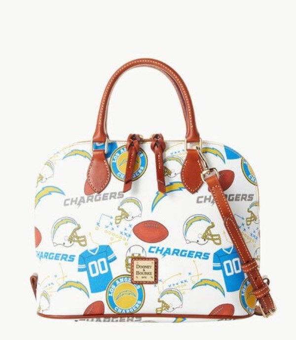 White Dooney And Bourke NFL Chargers Zip Zip Women\'s Satchel Bags | 63JSCULRV