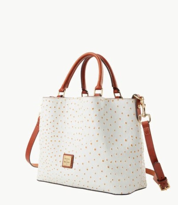 White Dooney And Bourke Ostrich Barlow Women's Satchel Bags | 52FOZPMJI