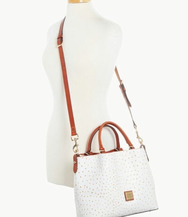 White Dooney And Bourke Ostrich Barlow Women's Satchel Bags | 52FOZPMJI