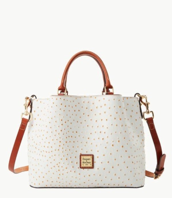 White Dooney And Bourke Ostrich Barlow Women\'s Satchel Bags | 52FOZPMJI