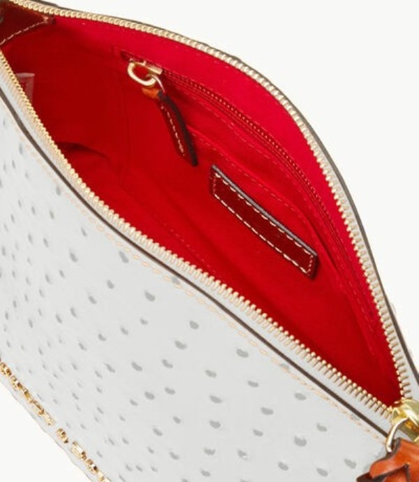 White Dooney And Bourke Ostrich Ruby Women's Crossbody Bags | 28ASUEJLV