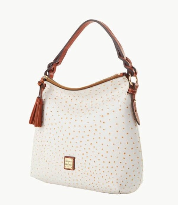 White Dooney And Bourke Ostrich Twist Strap Women's Hobo Bag | 58ZBANUKY