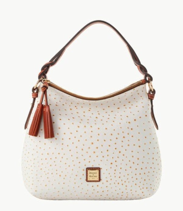 White Dooney And Bourke Ostrich Twist Strap Women\'s Hobo Bag | 58ZBANUKY