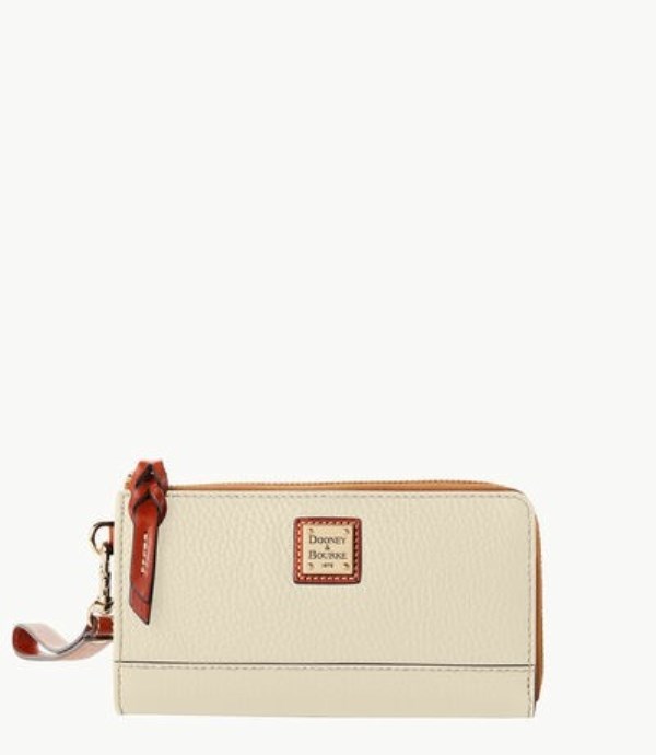 White Dooney And Bourke Pebble Grain Folded Zip Women\'s Wristlets | 49PWVNILO