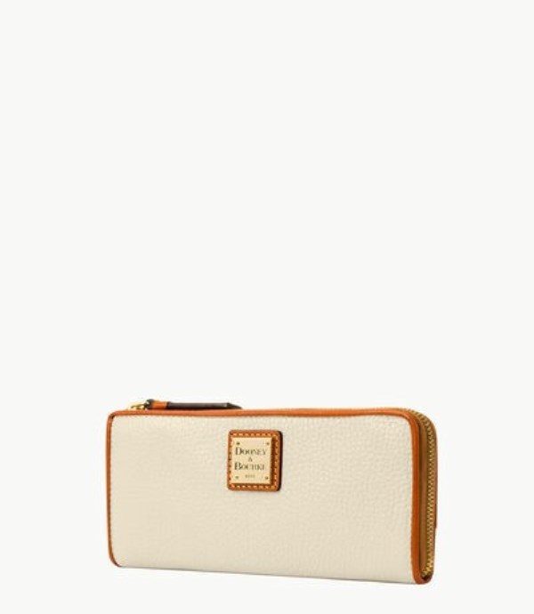 White Dooney And Bourke Pebble Grain Zip Women's Clutch Bag | 89ALBFRZH