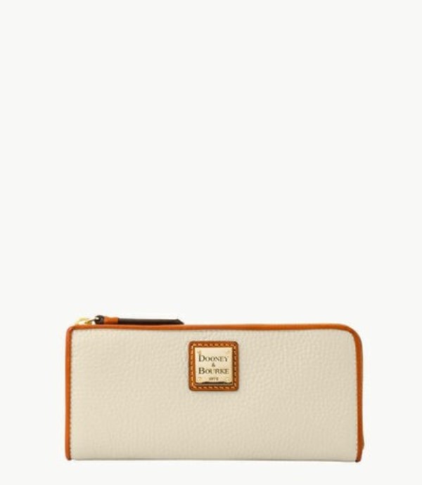 White Dooney And Bourke Pebble Grain Zip Women\'s Clutch Bag | 89ALBFRZH