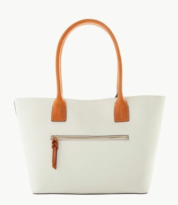 White Dooney And Bourke Saffiano Small Russel Women's Tote Bags | 76TXFNGSJ