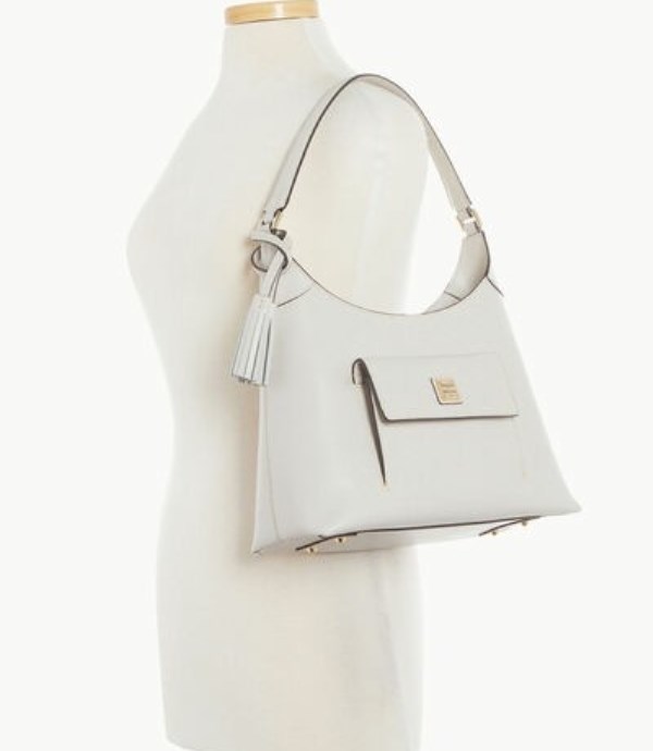 White Dooney And Bourke Saffiano Small Women's Hobo Bag | 60AWUPRMK