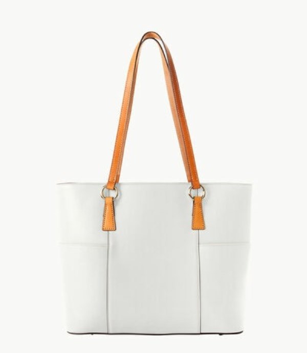 White Dooney And Bourke Wexford Leather Helena Women's Shopper Bag | 89CVMPKIS