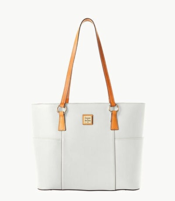 White Dooney And Bourke Wexford Leather Helena Women\'s Shopper Bag | 89CVMPKIS