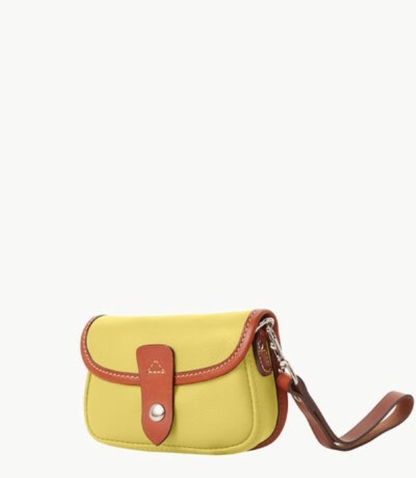 Yellow Dooney And Bourke Oncour Twist Flap Women's Wristlets | 01YLHSXRU