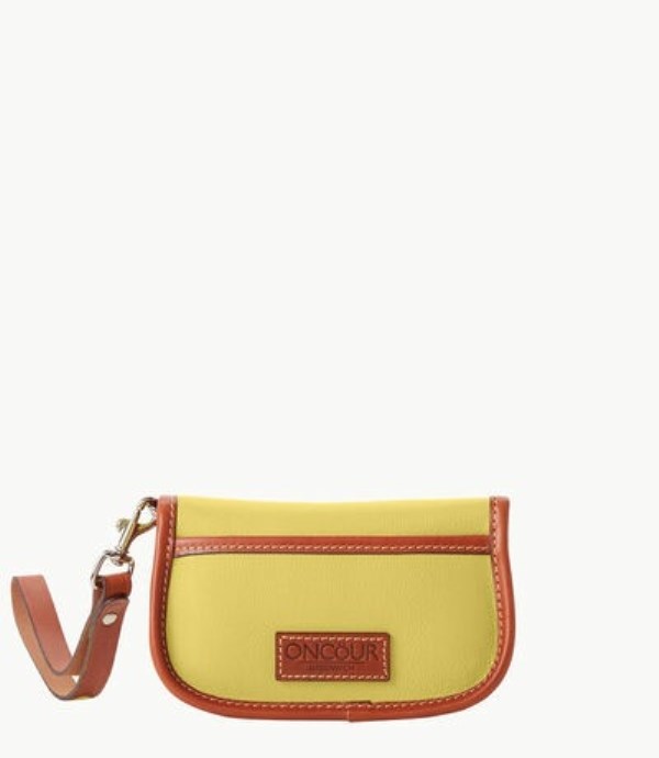 Yellow Dooney And Bourke Oncour Twist Flap Women's Wristlets | 01YLHSXRU