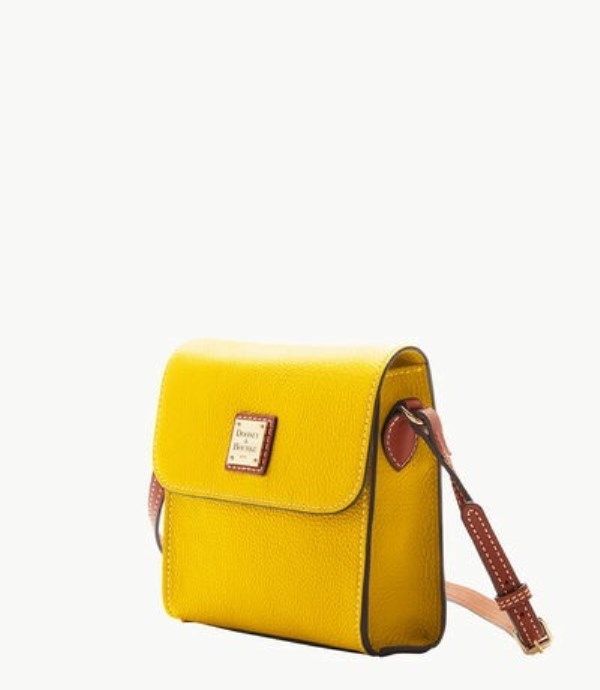 Yellow Dooney And Bourke Pebble Grain Letter Carrier Women's Crossbody Bags | 28DFKSOTH