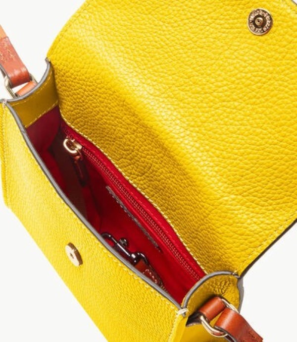 Yellow Dooney And Bourke Pebble Grain Letter Carrier Women's Crossbody Bags | 28DFKSOTH