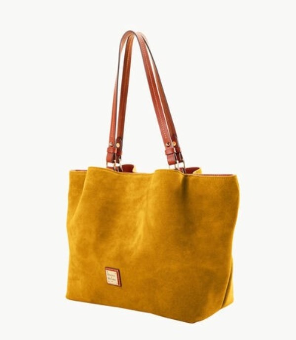 Yellow Dooney And Bourke Suede Flynn Women's Tote Bags | 43FEVCZUY