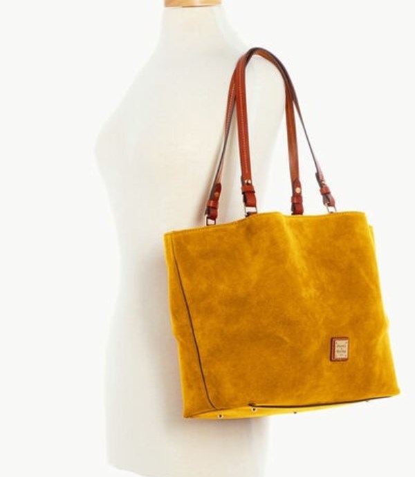 Yellow Dooney And Bourke Suede Flynn Women's Tote Bags | 43FEVCZUY