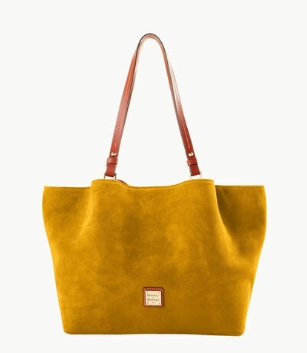 Yellow Dooney And Bourke Suede Flynn Women\'s Tote Bags | 43FEVCZUY